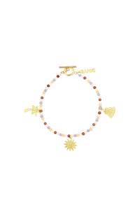 Bracelet de cheville à breloques en perles - Multicolour