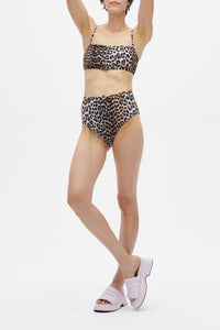 Bas de bikini taille haute imprimé - Leopard
