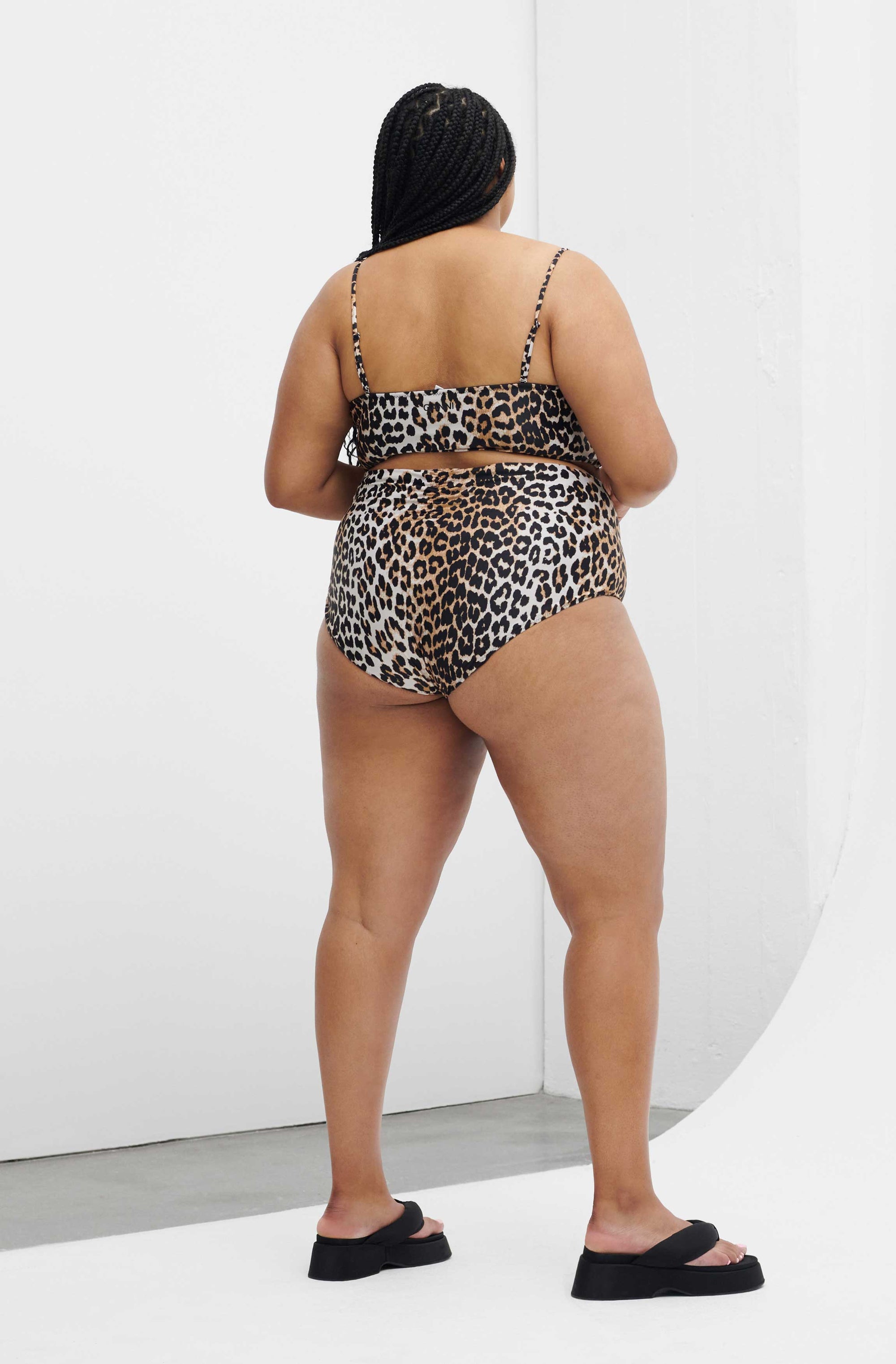 Bas de bikini taille haute imprimé - Leopard