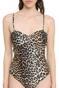 Maillot une pièce froncé - Leopard
