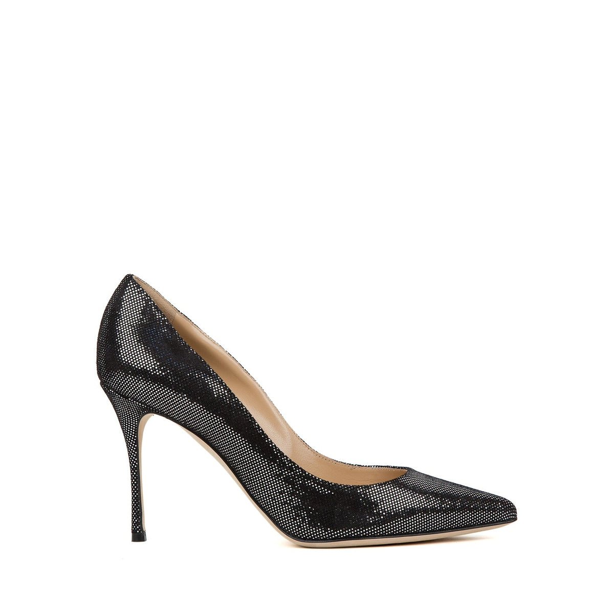 Escarpins à effet métallique 90 en cuir - Argento
