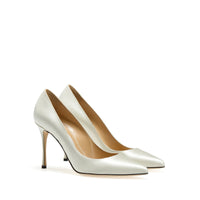 Escarpins Godiva 90 en soie - Champagne