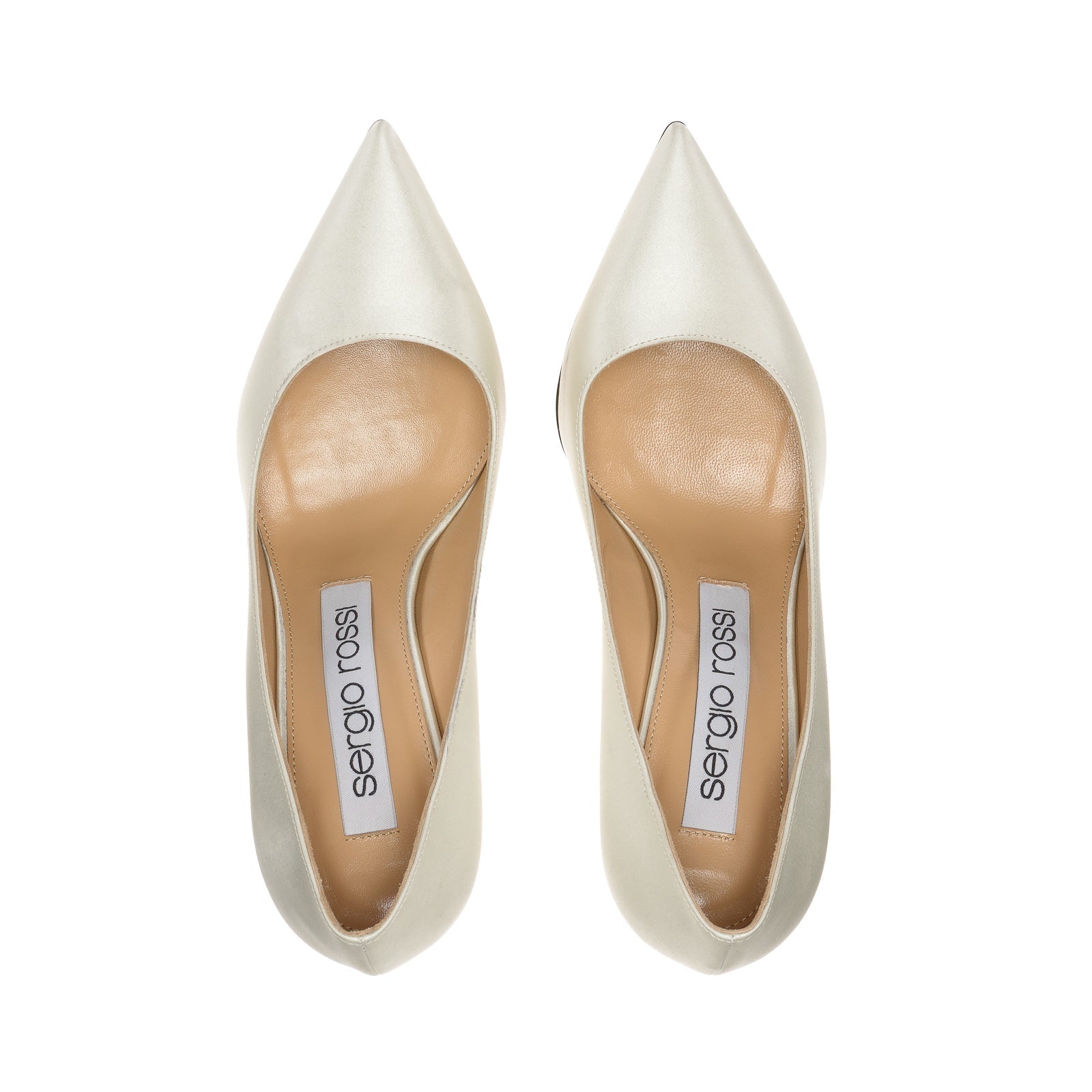 Escarpins Godiva 90 en soie - Champagne