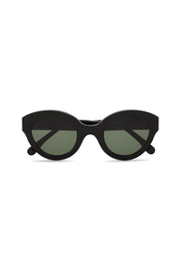 Lunettes de soleil rondes à monture épaisse - Black