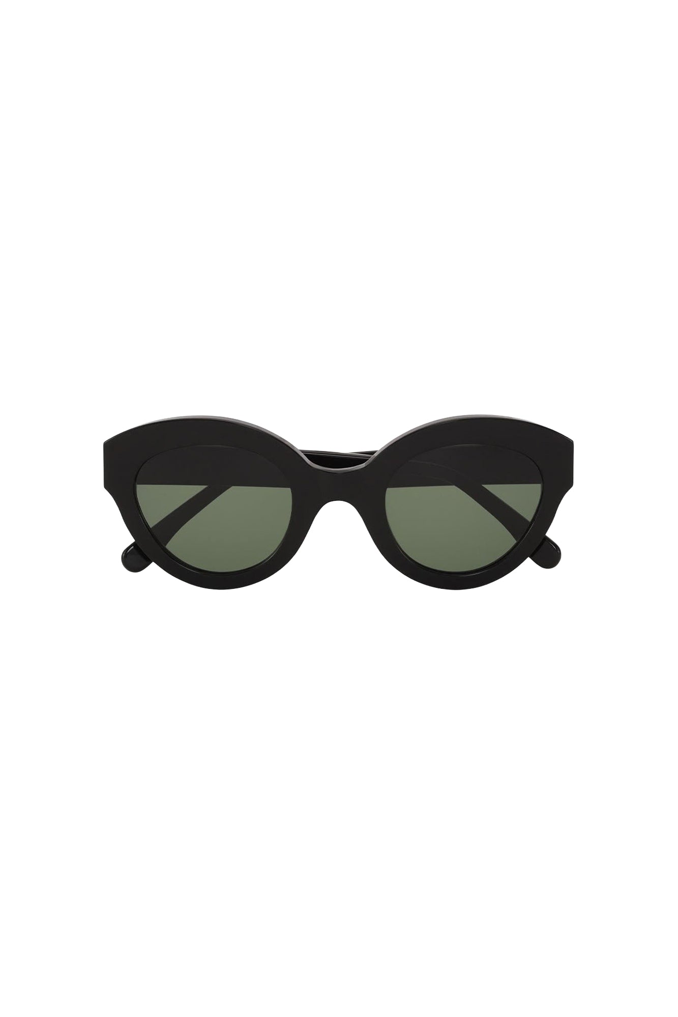Round thick-frame sunglasses - Black