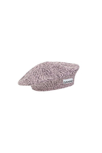 Ribbed wool beret - Lilac Sachet