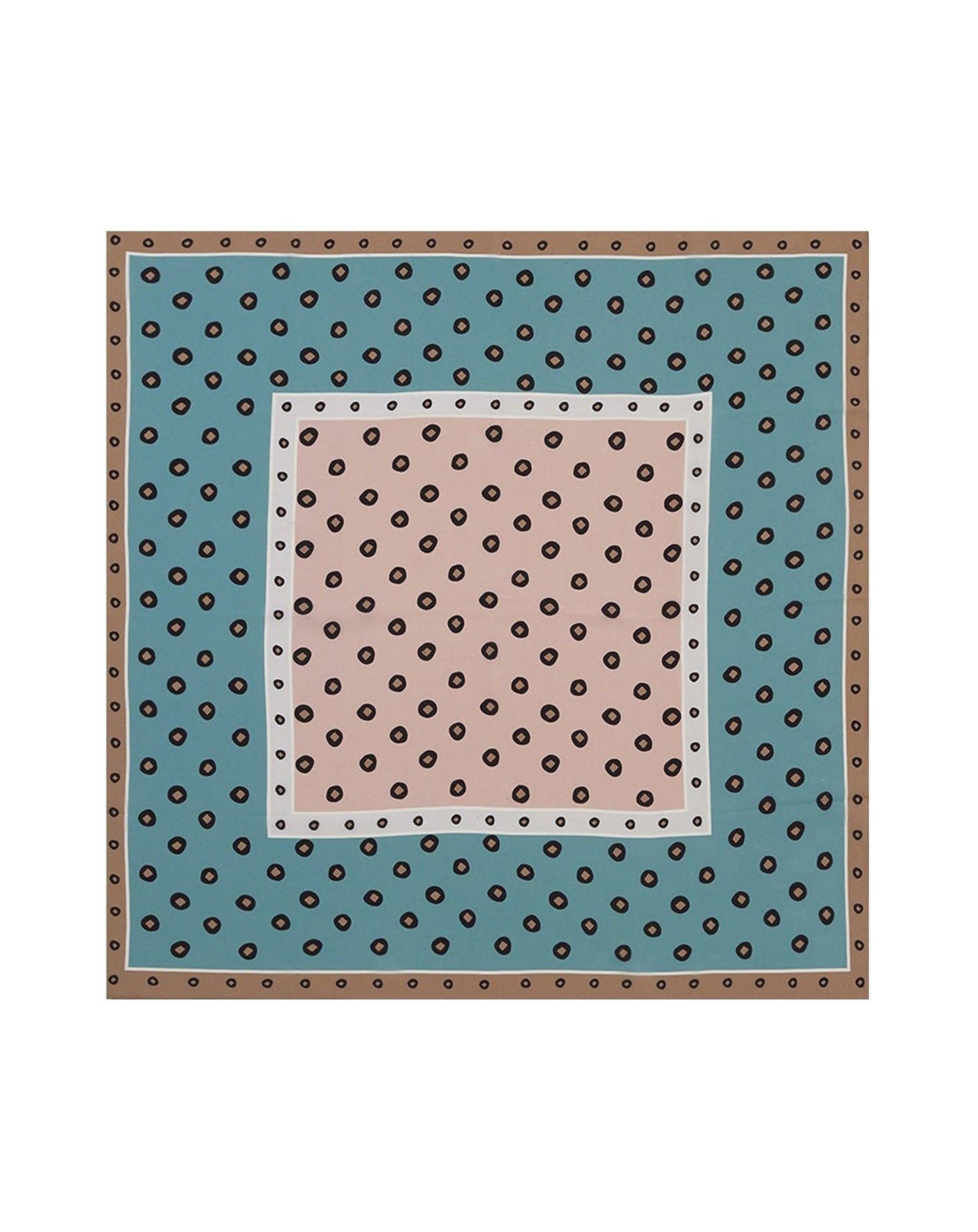 Silk square with mini polka dots - Nude