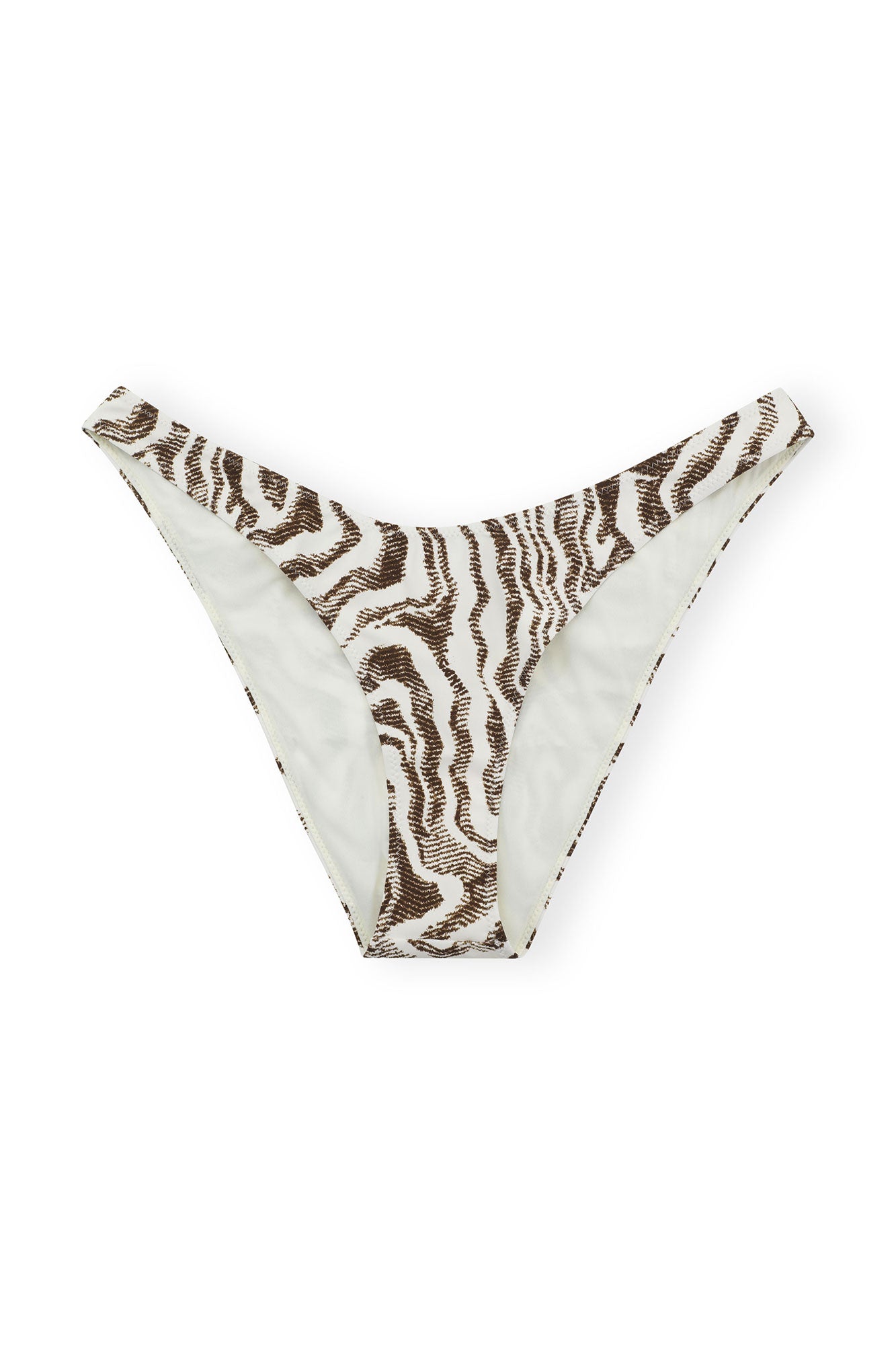 Bas de bikini taille basse Wave imprimé en tissu - Egret
