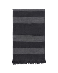 Two-tone cashmere stole - Anthracite & Flannel