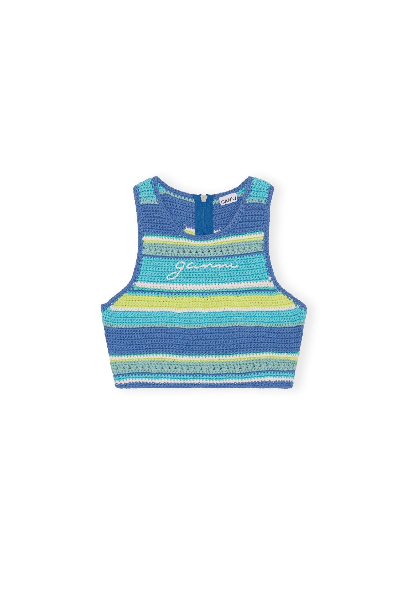 Débardeur court à dos nageur en crochet - Blue Curacao