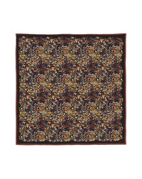 Carré de soie mini fleurs all-over - Ebène