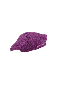 Béret avec logo brodé en velours - Sparkling Grape
