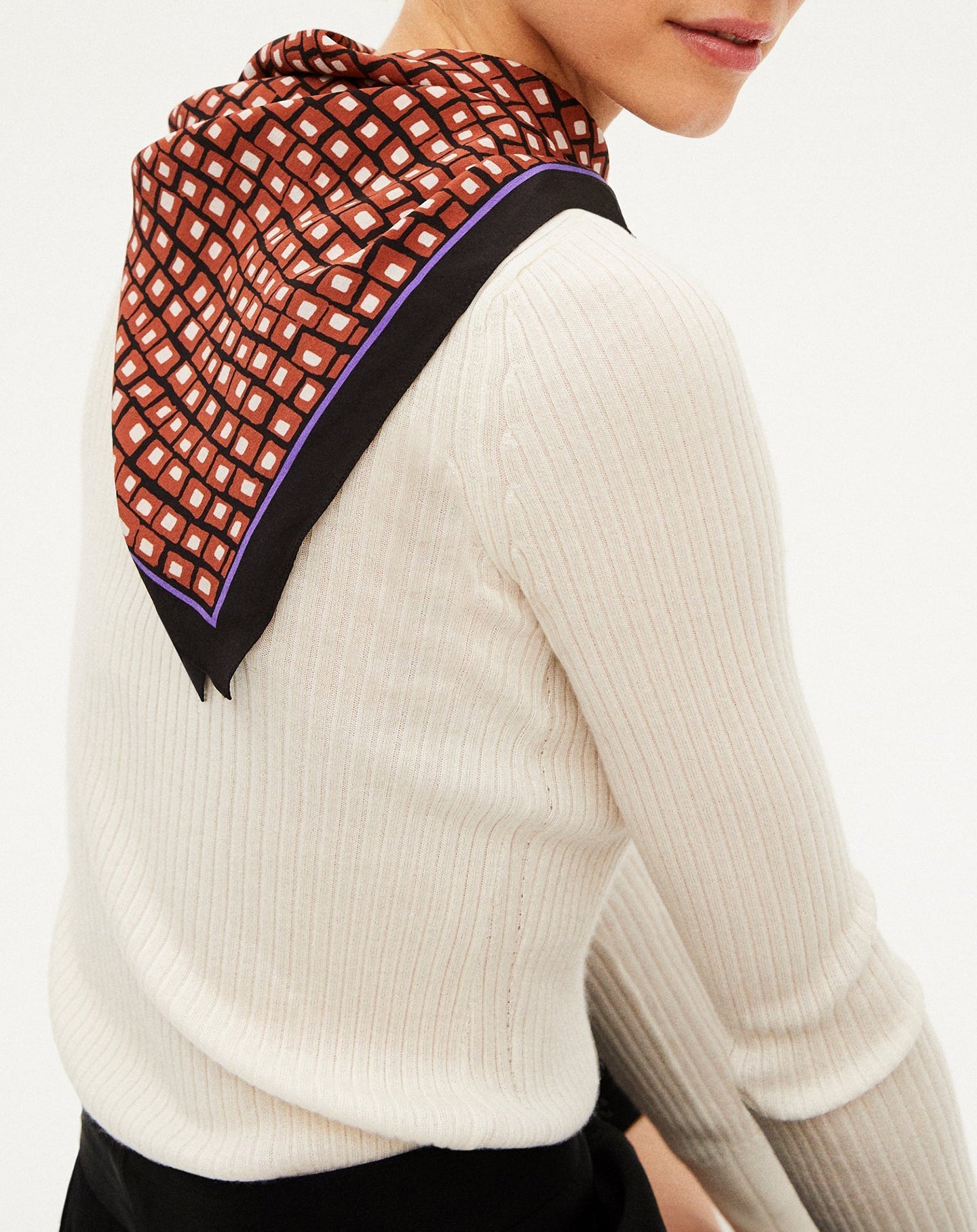 Arty silk square - Rubis