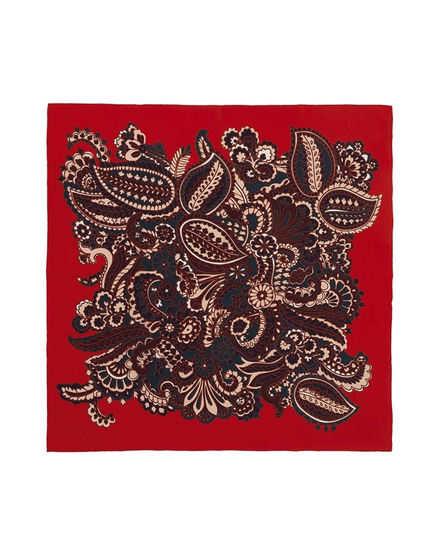 Paisley silk square - Rubis