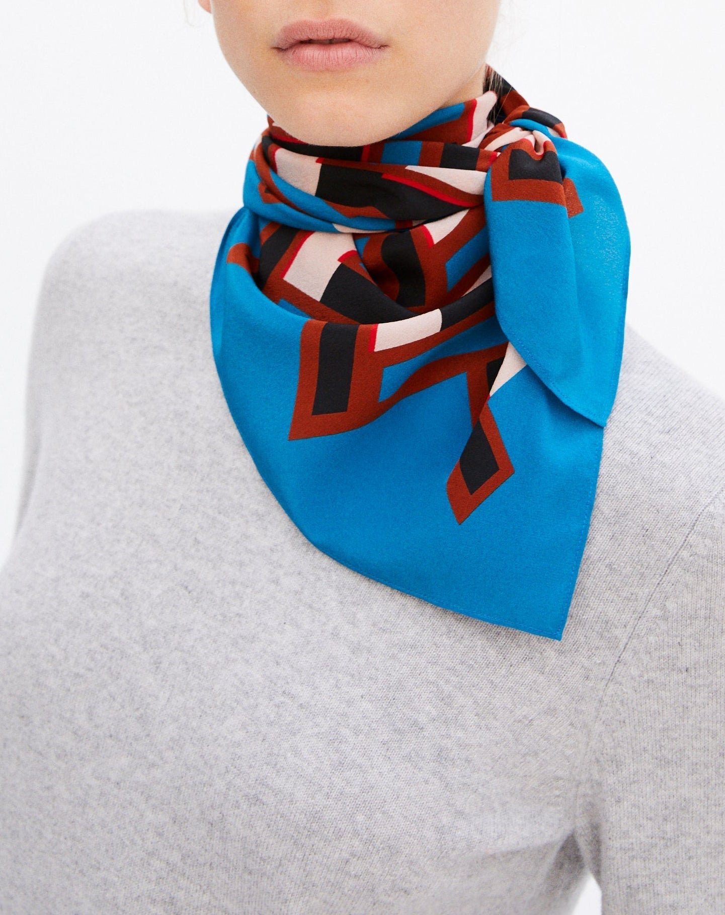 Chevron silk square - Tropique