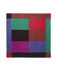 Color-Block silk square in cashmere - Multicoloured
