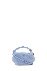Petit sac Bou à anse tressée en fourrure - Light Blue Vintage