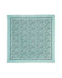 Kerala square in silk and wool - Bora Bora & Noir
