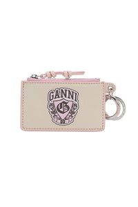Porte monnaie zippé en cuir - Pink Nectar