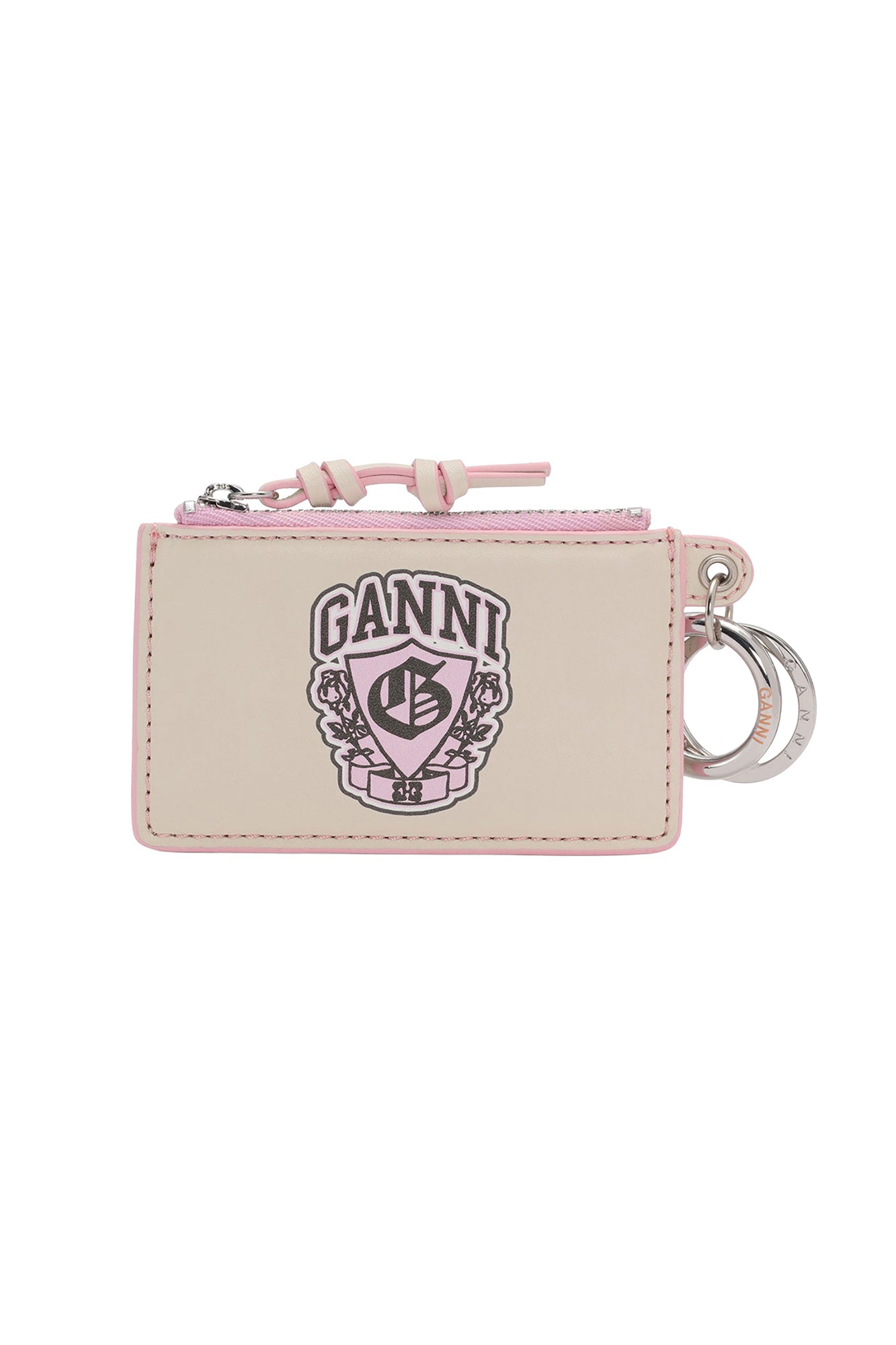 Porte monnaie zippé en cuir - Pink Nectar