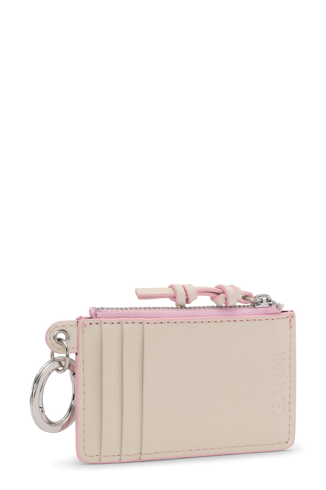 Porte monnaie zippé en cuir - Pink Nectar