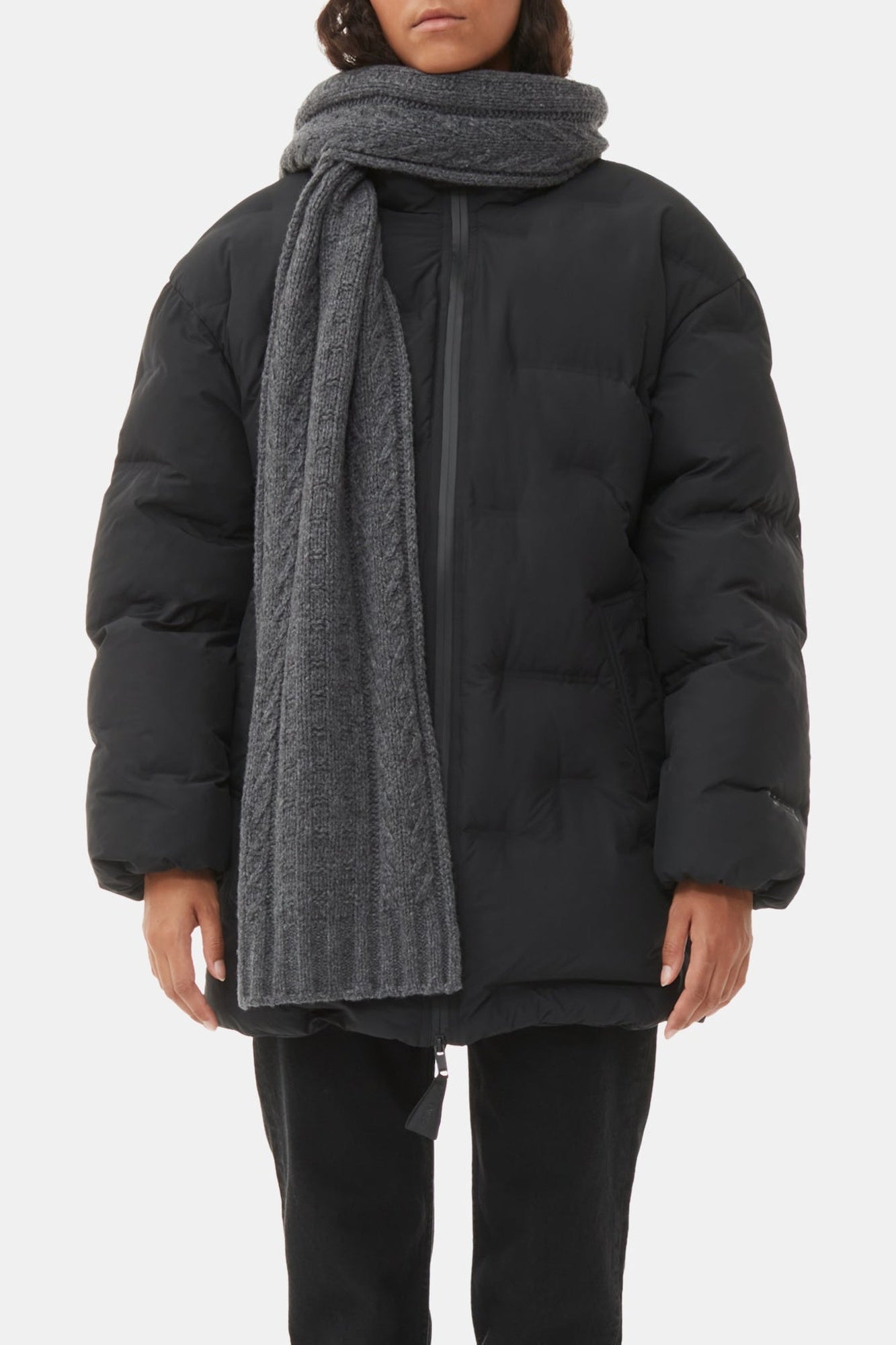 Écharpe torsadée en laine - Frost Gray
