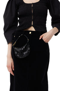 Pochette Butterfly Mini Flat Sequin - Black