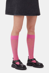 Chaussettes en dentelle - Shocking Pink