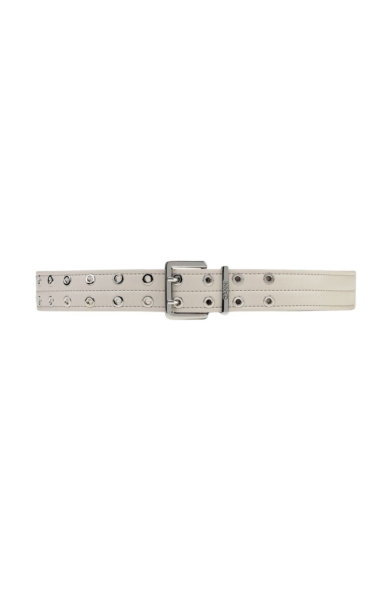Ceinture à œillets en cuir - Egret