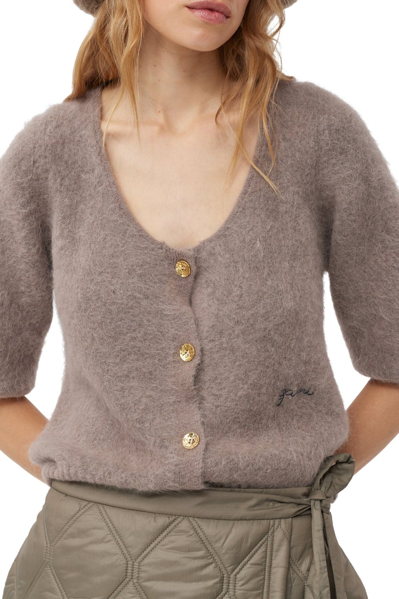 Bob avec logo en peluche - Oyster Gray