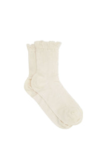 Chaussettes Off Short Ruffle - Egret