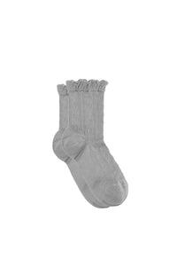 Short ruffled socks - Frost Gray