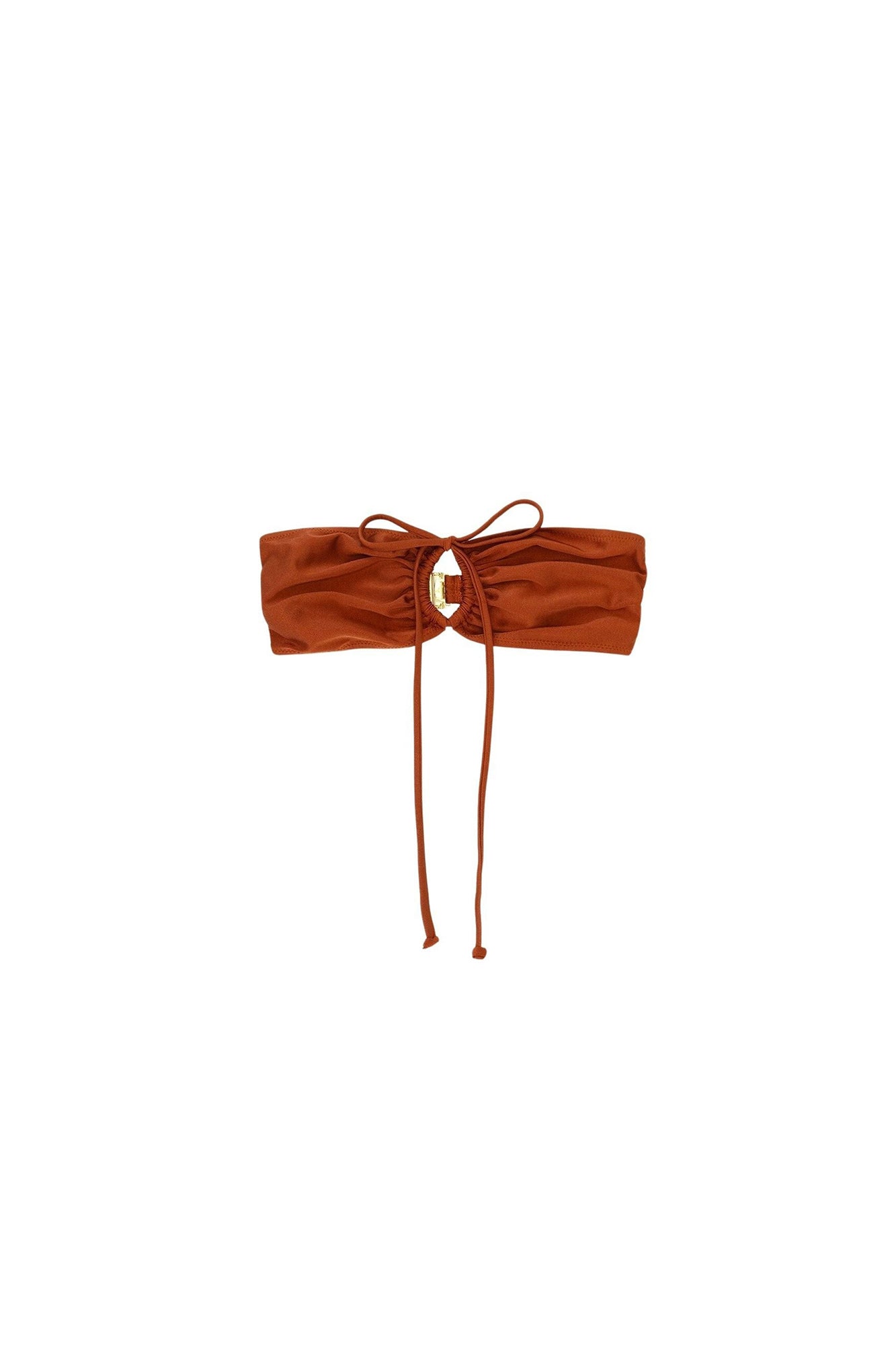 Haut de bikini bandeau ajouré - Copper Brown