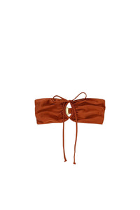 Openwork bandeau bikini top - Copper Brown