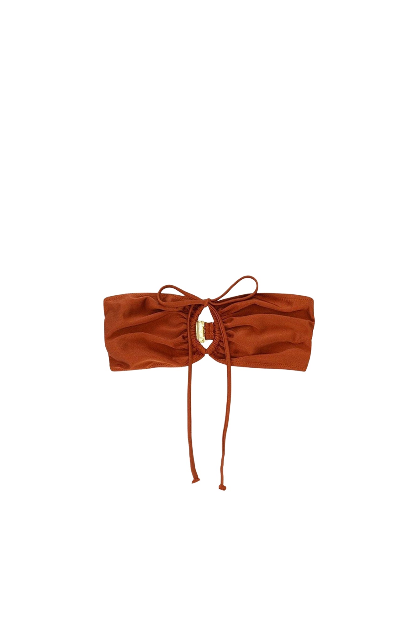 Openwork bandeau bikini top - Copper Brown