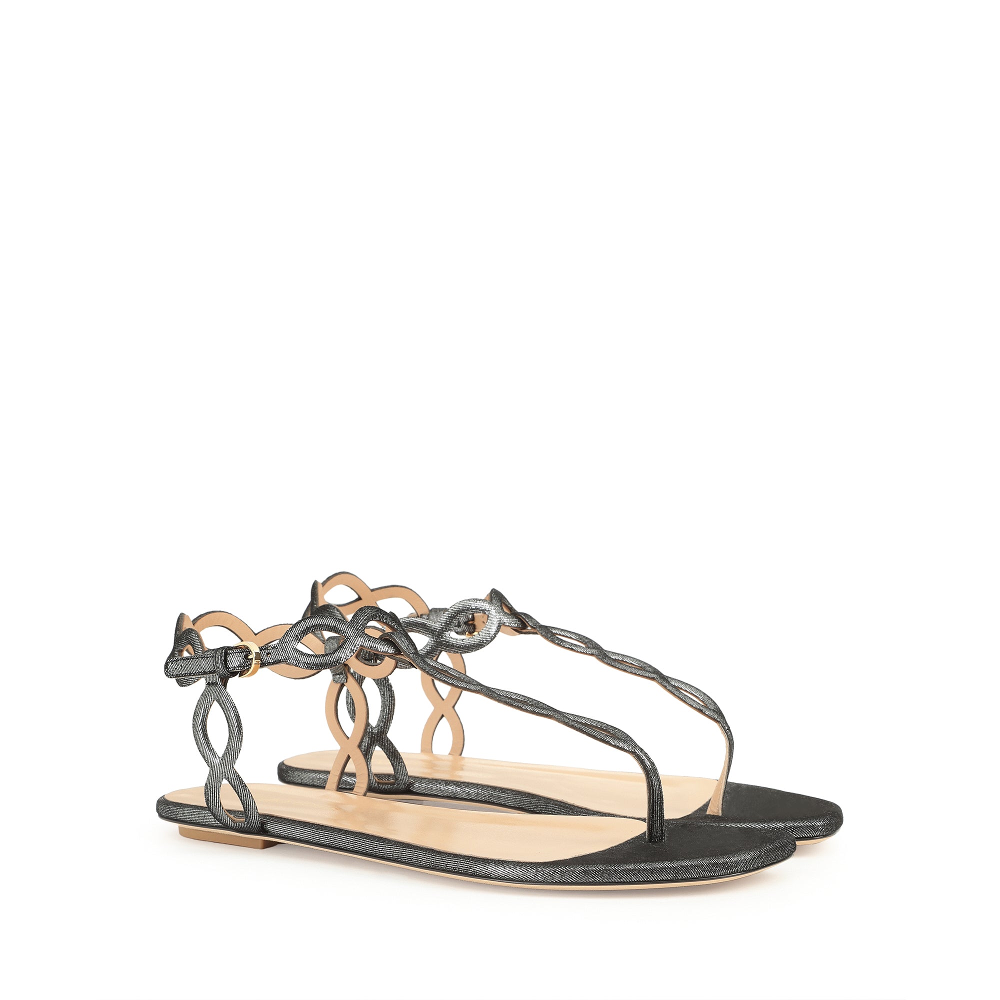 Sandales plates Suede Mermaid en cuir - Antracite