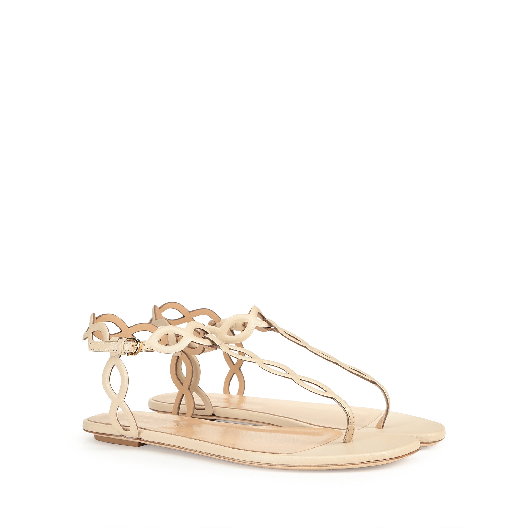 280€   Sandales plates Suede Mermaid en cuir - Chalk