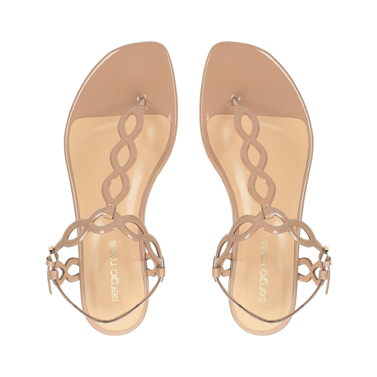 SANDALES SOUPLES EN VERNIS SIRÈNE