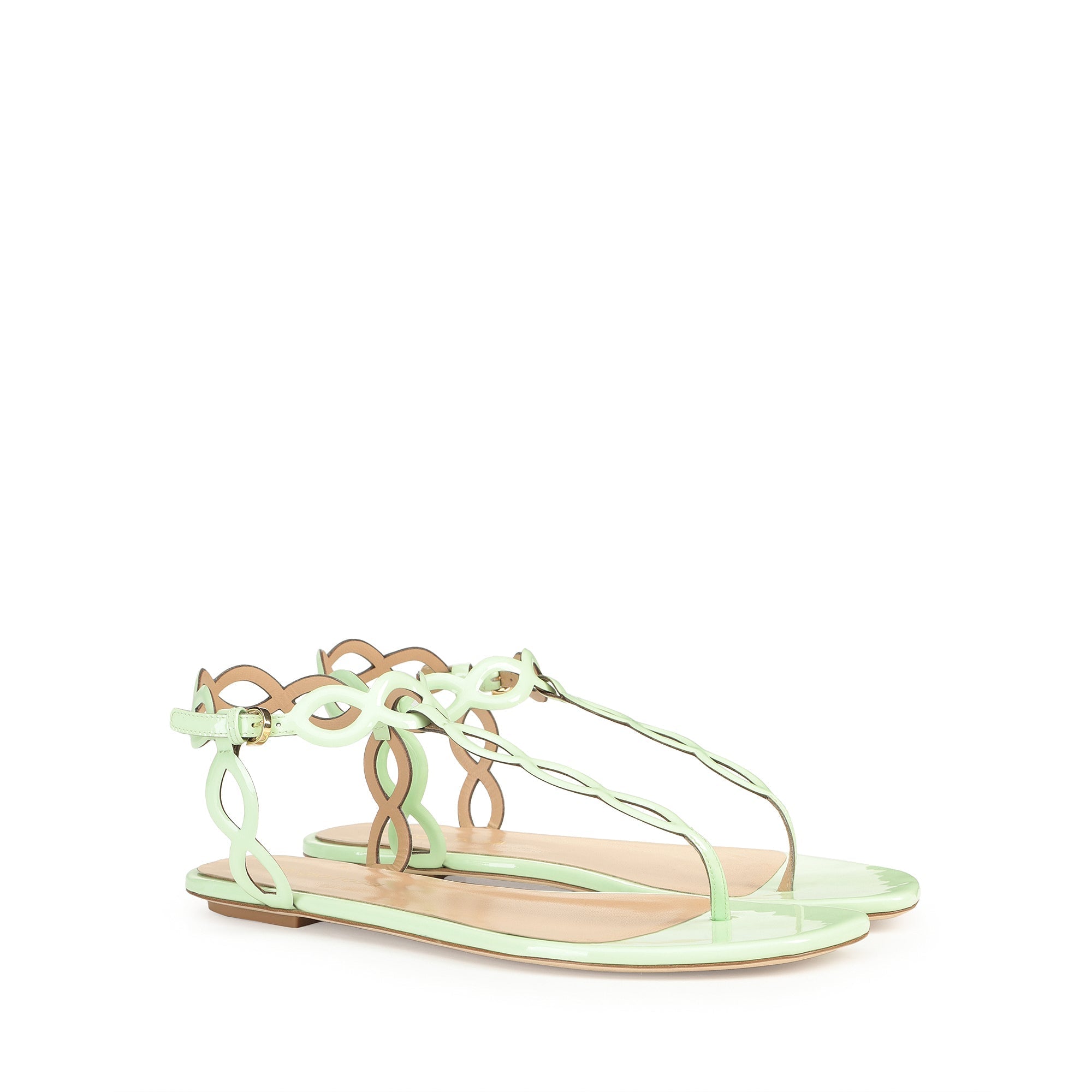 195€   Sandales plates Suede Mermaid en cuir verni - Apple
