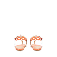 Sandales plates Suede Mermaid en cuir verni - Mandarine