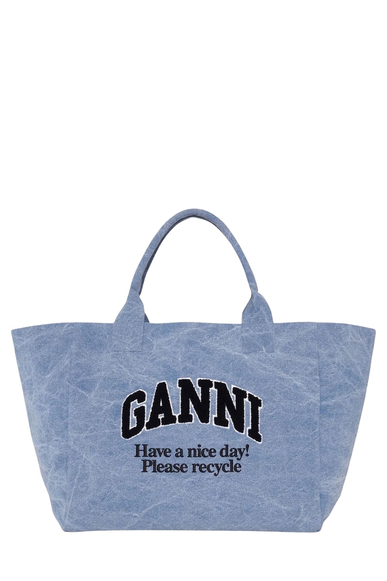Large tote bag with logo - Light Blue Vintage