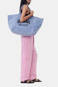 Grand sac cabas avec logo - Light Blue Vintage