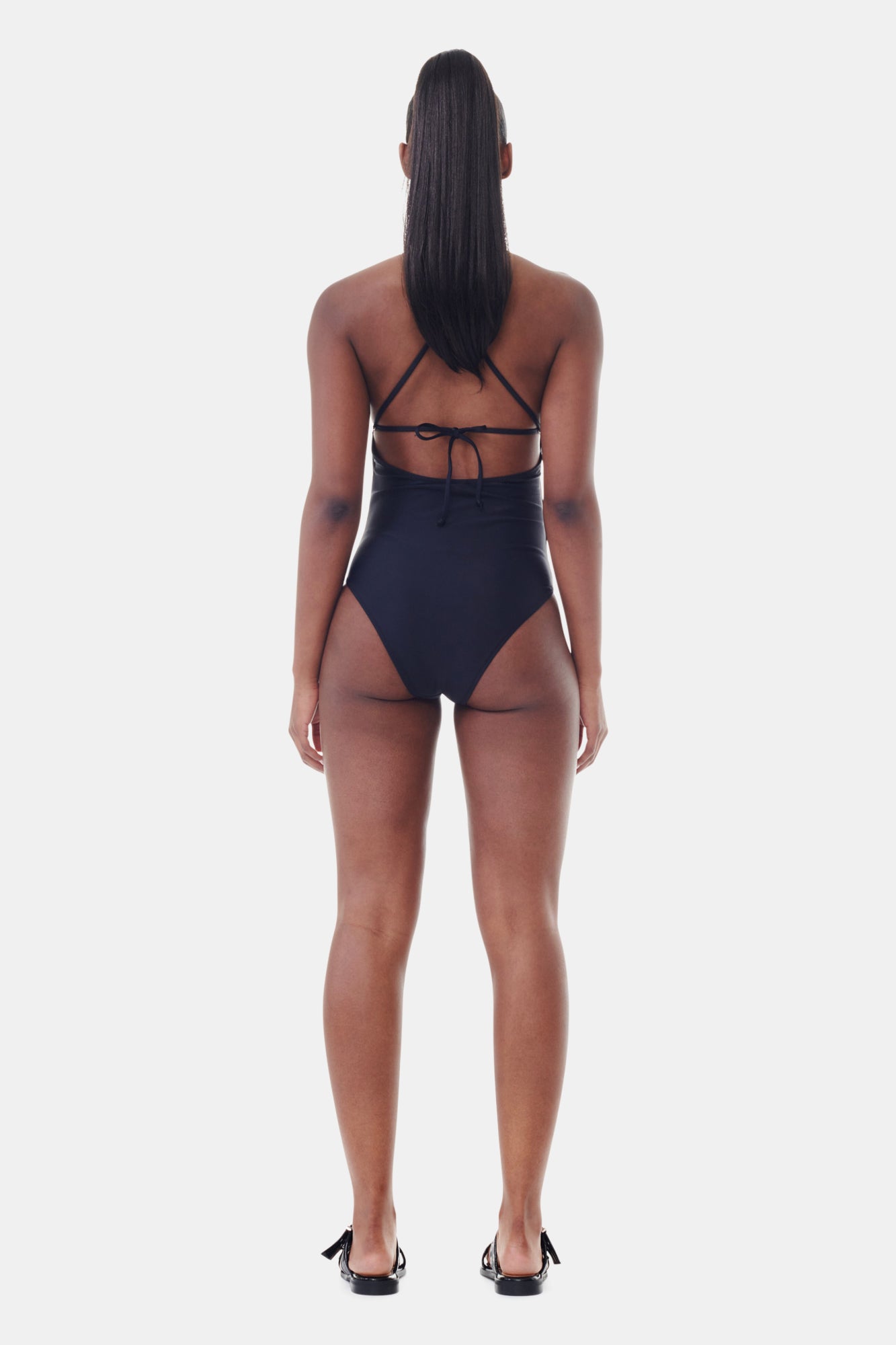 Maillot une pièce string - Black