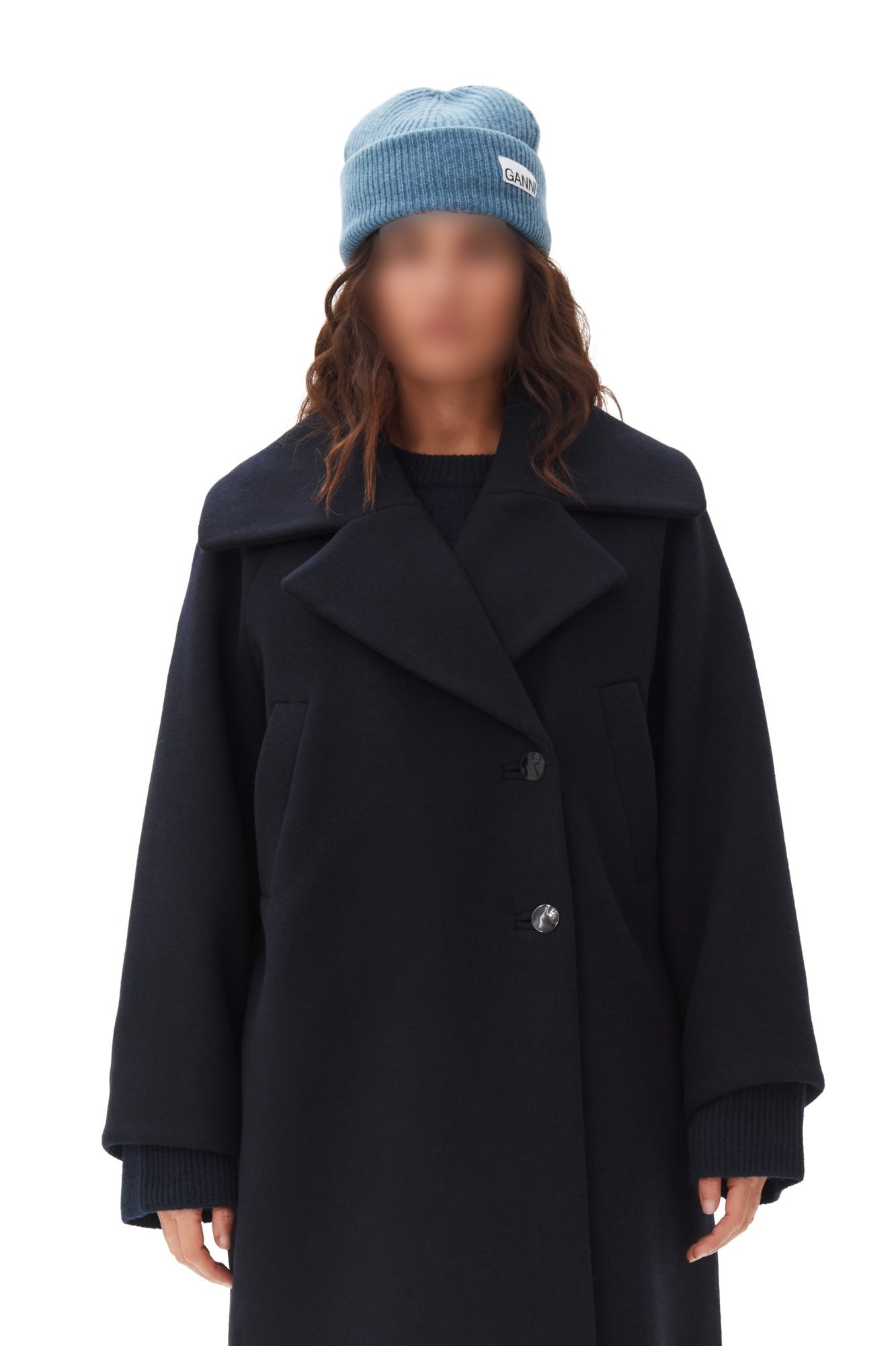 Bonnet côtelé en laine - Dusty Blue