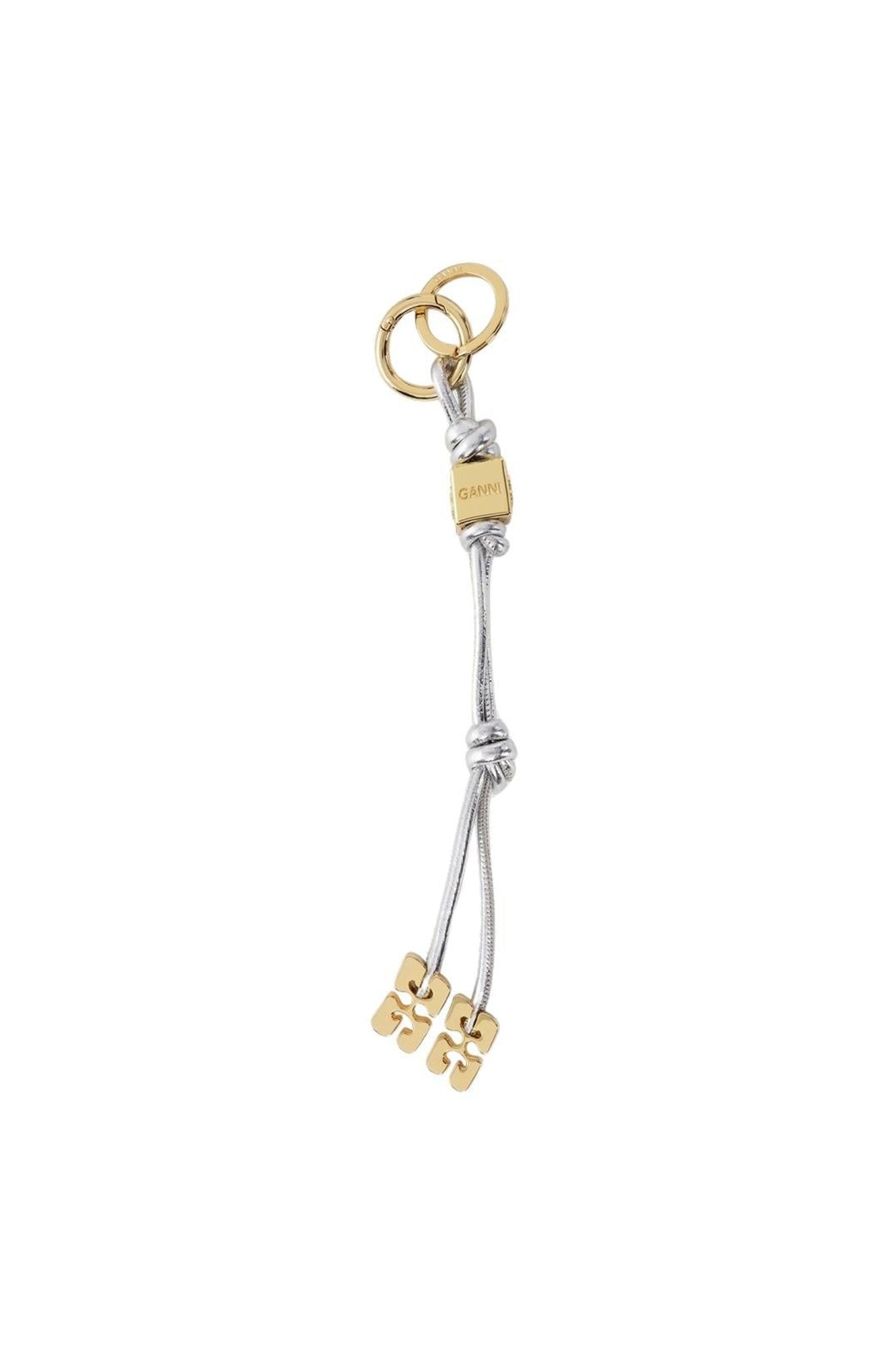 Porte-clés Bou irrisé en cuir - Silver
