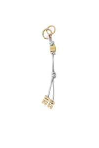 Bou iridescent leather key ring - Silver