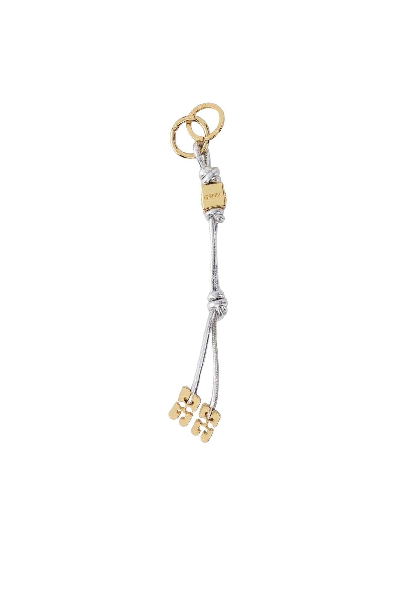 Bou iridescent leather key ring - Silver