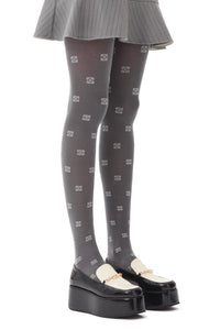 Collants à paillettes en dentelle - Dark Silver