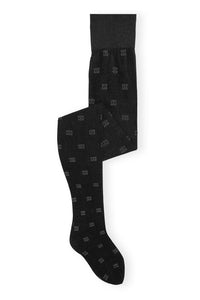 Collants à paillettes en dentelle - Black