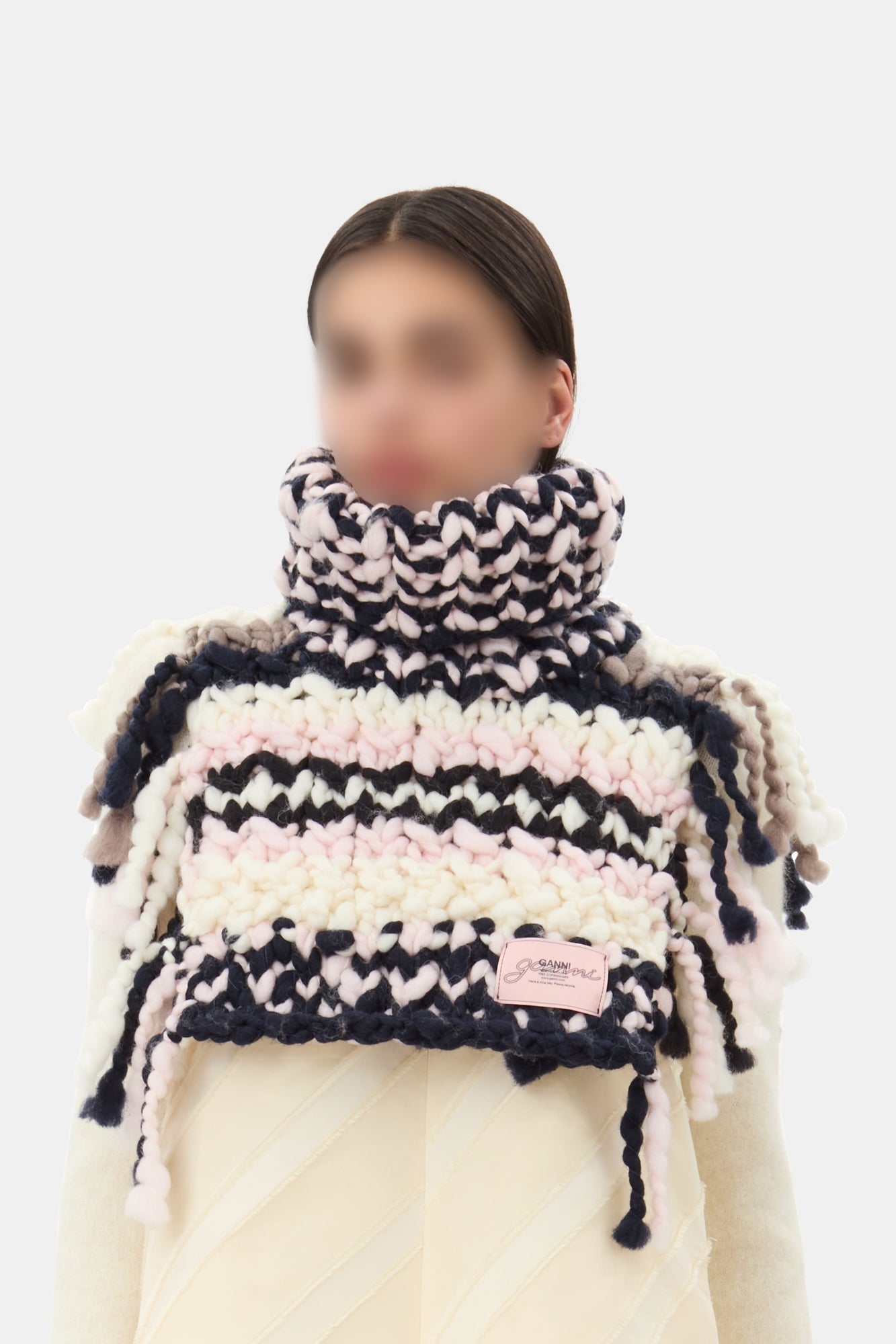 Écharpe à franges en laine - Multicolour